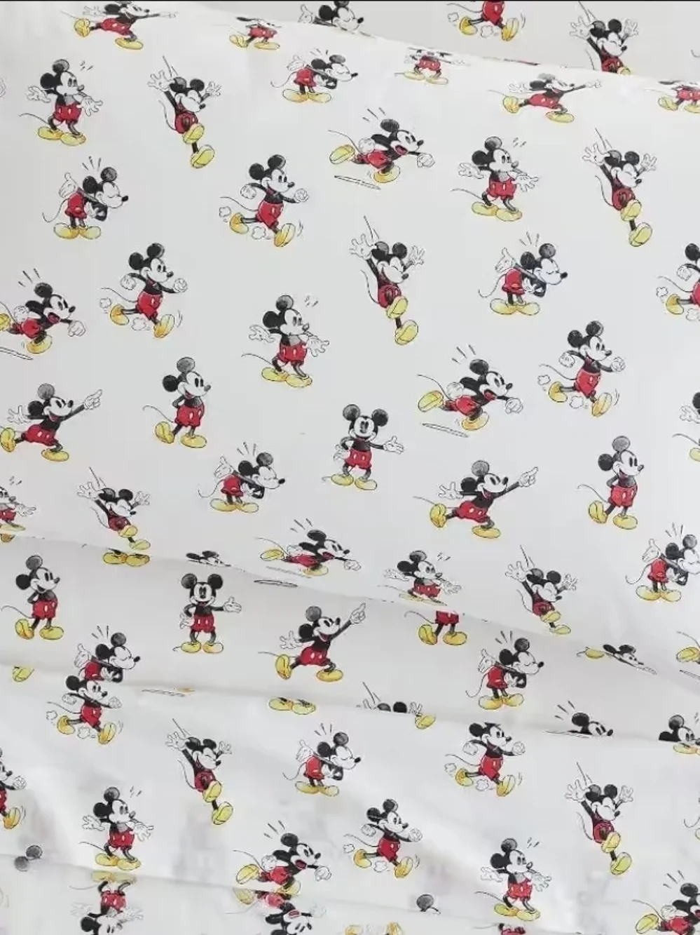 Pottery Barn Kids Mickey Mouse Organic Sheet Set - White/Red/Yellow